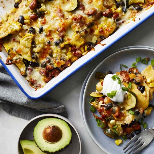 Einfacher vegetarischer Enchilada-Auflauf